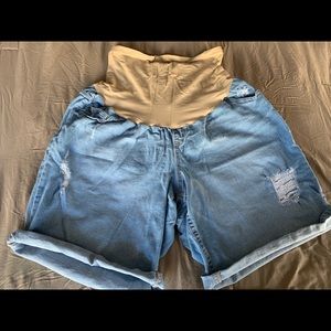Plus Size Maternity Jean Shorts